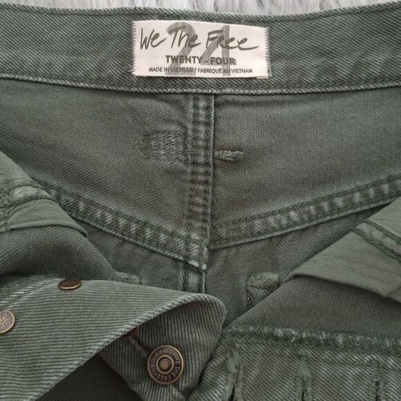 We The Free Size 24S Army Green Button Fly Makai Cut off Raw Hem Short OB1072555 - Picture 7 of 9
